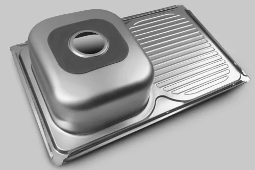 Mosogatótálca, AQUALINE csaptelep furat nélkül, csepegtető tálcával, 78x18x48cm, inox AQ7848B