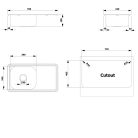 Mosogatótálca, Sapho AQUALINE rozsdamentes mosogatótálca, 76x18x42cm AQ7642B