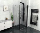 Oldalfal, Sapho POLYSAN ZOOM LINE BLACK oldalfal, 900mm, transzparent, fekete ZL3290B