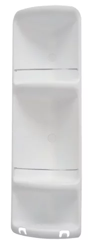 Polc, AQUALINE WHITE LINE CAESAR fördőszobai sarokpolc, 3 szintes, 226x710x160mm, ABS/fehér 7081