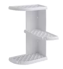Polc, AQUALINE WHITE LINE OSCAR fürdőszobai sarokpolc, 3 szintes, 230x375x230mm, ABS/fehér 8579