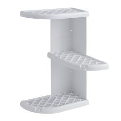   Polc, AQUALINE WHITE LINE OSCAR fürdőszobai sarokpolc, 3 szintes, 230x375x230mm, ABS/fehér 8579