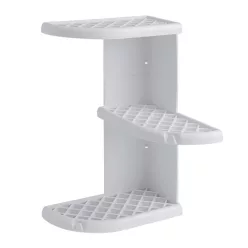   Polc, AQUALINE WHITE LINE OSCAR fürdőszobai sarokpolc, 3 szintes, 230x375x230mm, ABS/fehér 8579