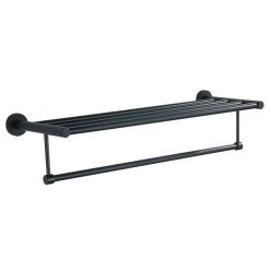  Polc, Sapho AQUALINE SAMBA fix törölközőtartó polc, 630x210mm, fekete SB214