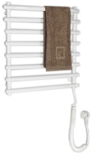 Egyenes radiátor, AQUALINE elektromos törölközőszárító radiátor, 570x465mm,72W, fehér SU110A