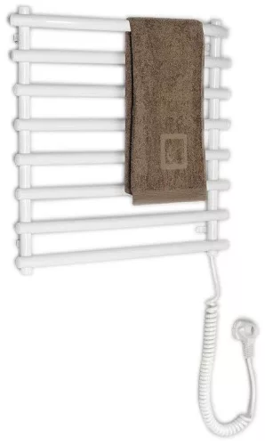 Egyenes radiátor, AQUALINE elektromos törölközőszárító radiátor, 570x465mm,72W, fehér SU110A