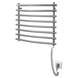   Egyenes radiátor, AQUALINE elektromos törölközőszárító radiátor, 570x465mm, 72W, ezüst SU210A