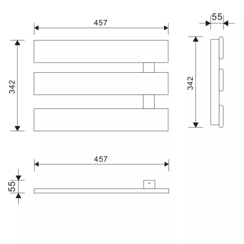 Egyenes radiátor, Sapho AQUALINE ELVIS elektromos radiátor, 50W, 480x330x45mm, fehér EB480