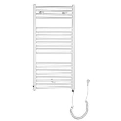   Egyenes radiátor, AQUALINE DIRECT-E elektromos radiátor patronnal, 450x960 mm, 300W, fehér ILE94T