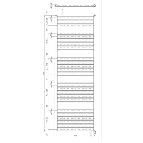 Egyenes radiátor, DIRECT-E elektromos radiátor patronnal 600x1680 mm, 800W, fehér ILE66T