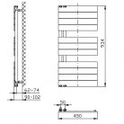 Egyenes radiátor, Sapho AQUALINE MILI fürdőszobai radiátor, 450x934mm, 381W, fehér DC600T