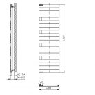 Egyenes radiátor, Sapho AQUALINE MILI fürdőszobai radiátor, 600x1510mm, 775W, fehér DC640T