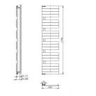 Egyenes radiátor, Sapho AQUALINE MILI fürdőszobai radiátor, 600x1798mm, 927W, fehér DC650T