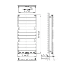 Egyenes radiátor, Sapho AQUALINE BONDI fürdőszobai radiátor, 450x934mm, Antracit DC405T