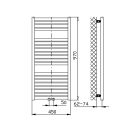 Egyenes radiátor, AQUALINE TONDI radiátor, középső bekötéssel, 450x970 mm, fehér DT450T