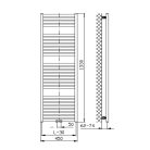 Egyenes radiátor, AQUALINE TONDI radiátor, középső bekötéssel, 450x1330 mm, matt fekete DT476T