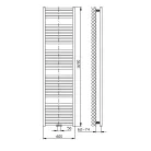 Egyenes radiátor, AQUALINE TONDI radiátor, középső bekötéssel, 600x1690 mm, fehér DT490T