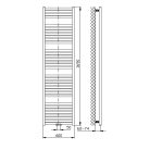 Egyenes radiátor, AQUALINE TONDI radiátor, középső bekötéssel, 600x1690 mm, matt fekete DT496T