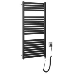   Egyenes radiátor, AQUALINE TONDI-E elektromos radiátor, 450x970 mm, 300W, matt fekete DE456T