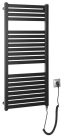 Egyenes radiátor, AQUALINE TONDI-E elektromos radiátor, 450x970 mm, 300W, matt fekete DE456T