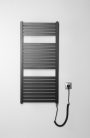Egyenes radiátor, AQUALINE TONDI-E elektromos radiátor, 450x970 mm, 300W, matt fekete DE456T