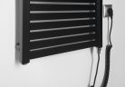 Egyenes radiátor, AQUALINE TONDI-E elektromos radiátor, 450x970 mm, 300W, matt fekete DE456T