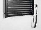 Egyenes radiátor, AQUALINE TONDI-E elektromos radiátor, 600x970 mm, 400W, matt fekete DE466T