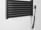 Egyenes radiátor, AQUALINE TONDI-E elektromos radiátor, 600x1330 mm, 600W, matt fekete DE486T