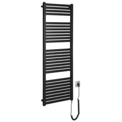   Egyenes radiátor, AQUALINE TONDI-E elektromos radiátor, 450x1330mm, 500W, matt fekete DE476T
