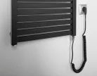 Egyenes radiátor, AQUALINE TONDI-E elektromos radiátor, 450x1330mm, 500W, matt fekete DE476T