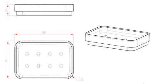 Szappantartó, Sapho AQUALINE SEVENTY szappantartó, termoplast/tortora 631152