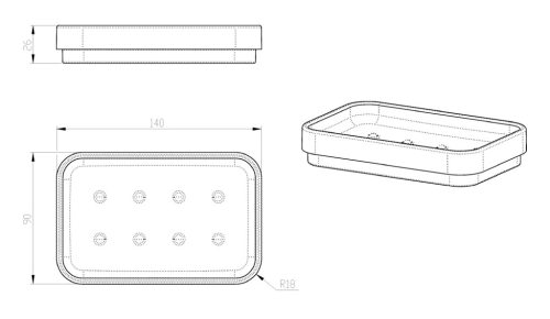 Szappantartó, Sapho AQUALINE SEVENTY szappantartó, termoplast/szürke 631108