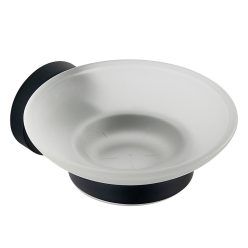   Szappantartó, Sapho AQUALINE SAMBA szappantartó, tejüveg/fekete SB202