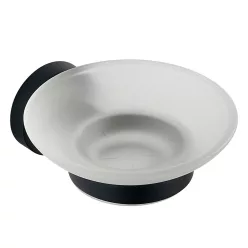   Szappantartó, Sapho AQUALINE SAMBA szappantartó, tejüveg/fekete SB202