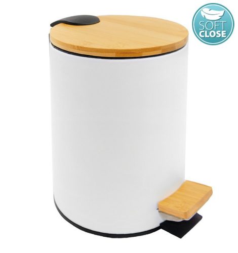 Szemetes, Sapho AQUALINE BAMBUS szemetes, 3l, 170x240mm, fehér/bambusz BI006