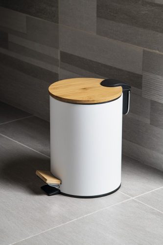 Szemetes, Sapho AQUALINE BAMBUS szemetes, 3l, 170x240mm, fehér/bambusz BI006