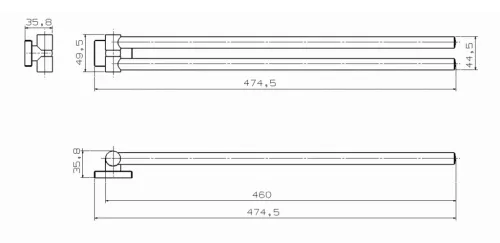 Törölközőtartó, Sapho AQUALINE APOLLO törölközőtartó, króm 1416-15