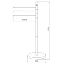 Törölközőtartó, Sapho AQUALINE SAMBA szabadonálló 3 részes törölközőtartó, fényes inox SB161
