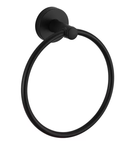 Törölközőtartó, Sapho AQUALINE SAMBA törölközőtartó, kör, fekete SB206