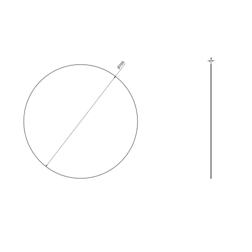 Tükör, Sapho AQUALINE kerek tükör, akasztó nélkül, átm:70cmx4mm 22445