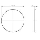 Tükör, Sapho AQUALINE kerek tükör, akasztó nélkül, 60cm, matt fekete 6000