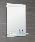 Tükör, Sapho AQUALINE LED tükör világítással, üveg polc, billenő kapcsoló, 60x80cm ATH53