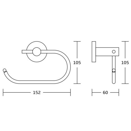 Wc papír tartó, Sapho AQUALINE SAMBA WC-papírtartó, fedél nélkül, fekete SB217