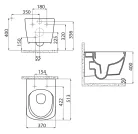 WC, Sapho GLANC fali rimless WC, 37x51,5cm GC321