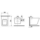 WC, Sapho PORTO RIMLESS fali WC, ülőke nélkül, 36x52cm PZ102WR