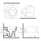 WC, Sapho AQUALINE ABSOLUT RIMLESS fali WC, 35x50cm 10AB02002