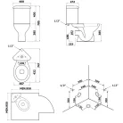 WC, Sapho AQUALINE CLIFTON sarok kombi WC alsó/hátsó kifolyású, tartállyal, ülőke nélkül FS1PK