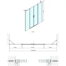 Zuhanyajtó, Sapho POLYSAN ZOOM LINE zuhanyajtó, 1800mm, transzparent, króm ZL1417