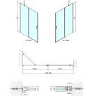 Zuhanyajtó, Sapho POLYSAN ZOOM LINE BLACK zuhanyajtó, 1300mm, transzparent, fekete ZL1313B