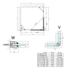 Zuhanyajtó, Sapho POLYSAN FORTIS LINE zuhanyajtó, oldalfalhoz, balos, 900mm, króm FL1090L
